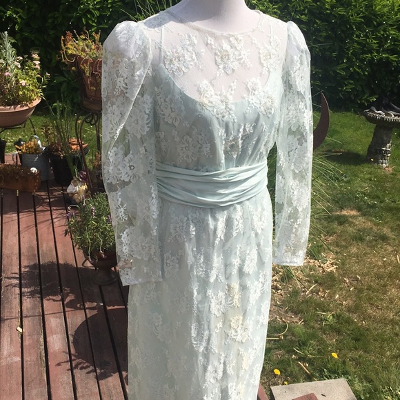 Rare Vintage Baby Blue Wedding Dress - Picture 1 of 6